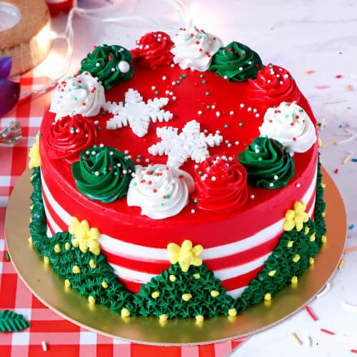 Christmas Theme Truffle Cake